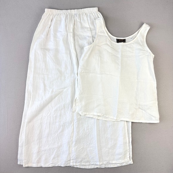 American Vintage Dresses & Skirts - American Vintage White Linen Maxi Skirt and Tank Set